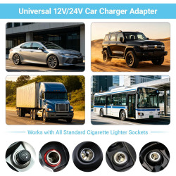 4 en 1 Chargeur Allume Cigare USB C Rapide, Prise Allume Cigare 12V/24V, 66W 2 Port USB-A 30W USB-C 3.1A, Chargeur Voiture pour 