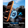 Support Voiture Chargeur sans Fil Magnétique 15W, Bras Flexible en Aluminium Réglable 360°, Ventouse Adhésive Améliorée, Support