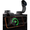 Support Voiture Chargeur sans Fil Magnétique 15W, Bras Flexible en Aluminium Réglable 360°, Ventouse Adhésive Améliorée, Support