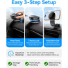 Support Voiture Chargeur sans Fil Magnétique 15W, Bras Flexible en Aluminium Réglable 360°, Ventouse Adhésive Améliorée, Support