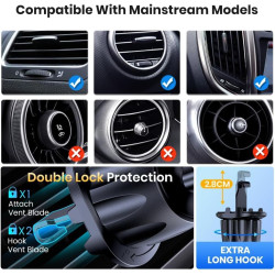 Support de téléphone de voiture, support de téléphone universel pour grille d'aération de voiture, support mains libres, support