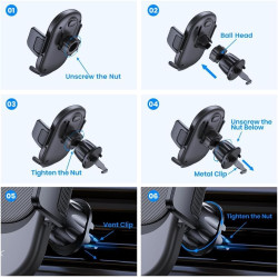 Support de téléphone de voiture, support de téléphone universel pour grille d'aération de voiture, support mains libres, support