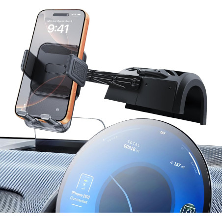 SKTU Support de téléphone portable de voiture pour Mini Countryman U25 2024-2026 2027, rotatif à 360 °, avec bouton de libératio