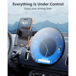 SKTU Support de téléphone portable de voiture pour Mini Countryman U25 2024-2026 2027, rotatif à 360 °, avec bouton de libératio