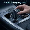 Chargeur Allume Cigare 5 en 1 Rétractable 100W, Chargeur Voiture USB C avec Affichage Numérique, PD 3.0 Charge Rapide, 2 Câbles 