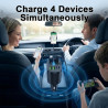 Chargeur Allume Cigare 5 en 1 Rétractable 100W, Chargeur Voiture USB C avec Affichage Numérique, PD 3.0 Charge Rapide, 2 Câbles 