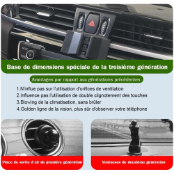 Support Téléphone Voiture pour BMW X1 / X2 - Accessoires [Compatible Uniquement avec BMW F48 F39 (années 2015-2022)] Rotatif 360
