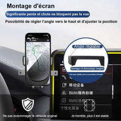 Support Téléphone Voiture pour BMW X1 / X2 - Accessoires [Compatible Uniquement avec BMW U11 U10 l’écran Tactile (années 2022-20