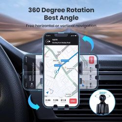 Support Téléphone Voiture pour Renault Clio 2 3 4 5 Sport RS Line 1998-2021 Crochet en Métal Rotation 360° Fixation Grille Aérat