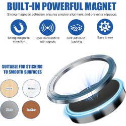 3 Pièces Support Téléphone Voiture Magnétique avec Coussinet Collant Aimant, Porte-Téléphone Universel pour Tableau de Bord Comp