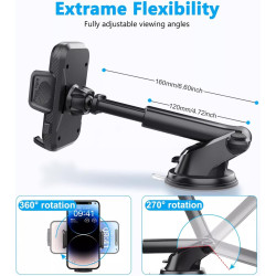Support de téléphone pour votre voiture avec ventouse puissante, support de téléphone pour accessoires de voiture – Support de t