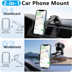 Support de téléphone pour votre voiture avec ventouse puissante, support de téléphone pour accessoires de voiture – Support de t