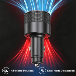 Adaptateur Allume-Cigare Starlink Mini, Convertisseur 12V/24V vers 30V 2A 60W avec Affichage de Tension, Sortie DC5521 Femelle, 