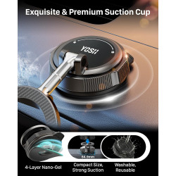 YOSH Support Voiture pour MagSafe, [Ventouse à Vide & 22x Aimants N56], Porte-Téléphone Magnétique, Bras allongé Rotatif à 360° 