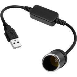 RJLLKD 5 V USB A mâle vers allume-cigare 12 V, adaptateur USB vers allume-cigare 12 V pour briquet de voiture, caméra embarquée,