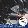 RJLLKD 5 V USB A mâle vers allume-cigare 12 V, adaptateur USB vers allume-cigare 12 V pour briquet de voiture, caméra embarquée,