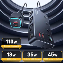 Prise Allume Cigare, 9 en 1 226W Adaptateur Allume Cigare USB avec 3 Prises, 2 Ports USB-C PD et 4 Ports USB, Chargeur Allume Ci