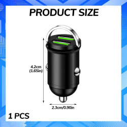 Adaptateur allume-cigare USB, chargeur de voiture double QC3.0 100 W en alliage d'aluminium, mini chargeur de voiture, charge ra