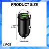 Adaptateur allume-cigare USB, chargeur de voiture double QC3.0 100 W en alliage d'aluminium, mini chargeur de voiture, charge ra