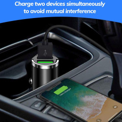 Adaptateur allume-cigare USB, chargeur de voiture double QC3.0 100 W en alliage d'aluminium, mini chargeur de voiture, charge ra