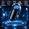 Adaptateur allume-cigare USB, chargeur de voiture double QC3.0 100 W en alliage d'aluminium, mini chargeur de voiture, charge ra