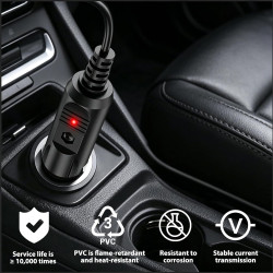 24W Chargeur de Voiture Universel DC 12V 2A, Câble d'alimentation Allume 5.5x2.1mm Cigare avec 8 Connecteurs Adaptateur Auto pou