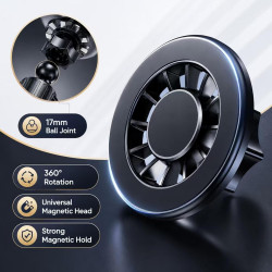 VBK Support Telephone Voiture Magnétique 2 Pièces, Anneau Magnétique pour Magsafe avec Tête 17mm – Aimant Fort pour Ventilation 