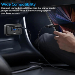 Prise USB 12 V en saillie 84 W 4 ports 2 x PD3.0 et 2 x QC3.0 Charge rapide avec interrupteur et voltmètre LED bleu pour camping
