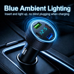 Allume Cigare USB 67,5 W, 4 Ports avec Chargeur Voiture, Compatible USB C PD 30 W et USB A QC 22,5 W, Allume Cigare USB Rapide 1