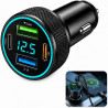 Allume Cigare USB 67,5 W, 4 Ports avec Chargeur Voiture, Compatible USB C PD 30 W et USB A QC 22,5 W, Allume Cigare USB Rapide 1