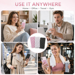 3 Pièces Ventouse Téléphone Portable Support Coque Ventouse Silicone Double Face Pour Selfies Voiture Noir Blanc Rose