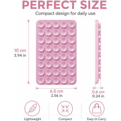 3 Pièces Ventouse Téléphone Portable Support Coque Ventouse Silicone Double Face Pour Selfies Voiture Noir Blanc Rose