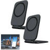 MEISO 2 Pièces Support Téléphone Voiture, Magnétique Porte Téléphone Voiture, Ultra-Thin Adjustable Foldable, Smartphone Aimants