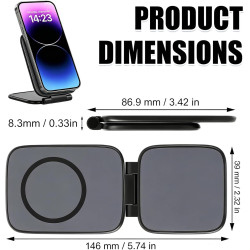MEISO 2 Pièces Support Téléphone Voiture, Magnétique Porte Téléphone Voiture, Ultra-Thin Adjustable Foldable, Smartphone Aimants