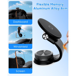 CloudValley Flexible Support Telephone Voiture pour Magsafe, Rotatif à 360°, double design d’adhésion, Support Telephone pour iP