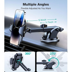 Support de téléphone pour voiture, tableau de bord, pare-brise réglable, support de camion, support GPS pour iPhone, Samsung, to