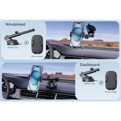 Support de téléphone pour voiture, tableau de bord, pare-brise réglable, support de camion, support GPS pour iPhone, Samsung, to