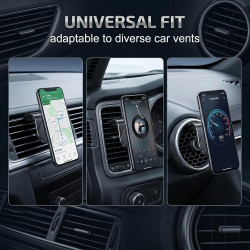 [Lot de 3] Support Téléphone Voiture Magnétique, Aimant Puissant Porte Téléphone Voiture pour Grille d'Aération, Support Smartph