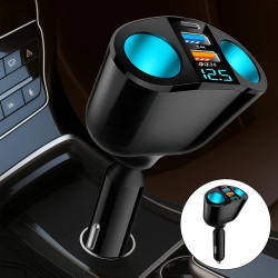 Adaptateur Allume-Cigare USB-C pour Voiture, Charge Ultra-Rapide 66 W QC3.0 avec Rotation à 360°, Charge simultanée de Plusieurs