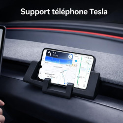 Générique Support Téléphone Compatible Tesla Model 3 Highland & Juniper – Support Smartphone Silicone Antidérapant – Support GPS