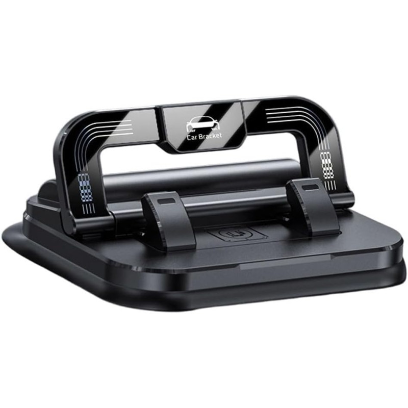 Support de téléphone pour voiture avec tête rotative et ventouse haute adhérence pour fixation fiable sur le tableau de bord et 