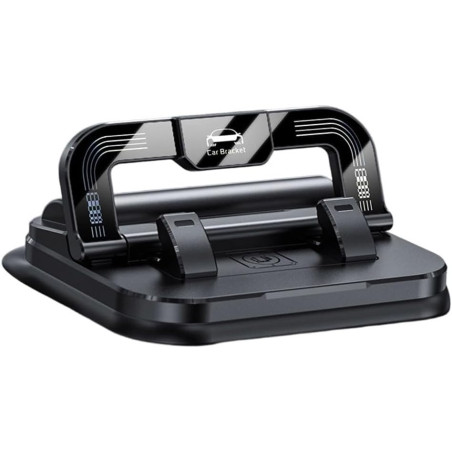 Support de téléphone pour voiture avec tête rotative et ventouse haute adhérence pour fixation fiable sur le tableau de bord et 