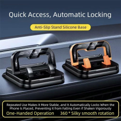 Support de téléphone pour voiture avec tête rotative et ventouse haute adhérence pour fixation fiable sur le tableau de bord et 