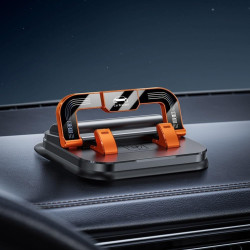 Support de téléphone pour voiture avec tête rotative et ventouse haute adhérence pour fixation fiable sur le tableau de bord et 