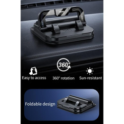 Support de téléphone pour voiture avec tête rotative et ventouse haute adhérence pour fixation fiable sur le tableau de bord et 