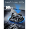 Support de téléphone pour voiture avec tête rotative et ventouse haute adhérence pour fixation fiable sur le tableau de bord et 