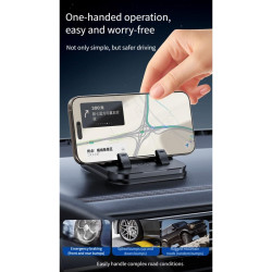 Support de téléphone pour voiture avec tête rotative et ventouse haute adhérence pour fixation fiable sur le tableau de bord et 