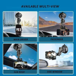 Support de téléphone universel pour enregistrement vidéo - Support de téléphone de voiture à ventouse - Pour pare-brise et fenêt