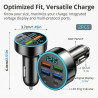 Chargeur Allume Cigare, Allume Cigare USB C Puissance 66W, Adaptateur Allume Cigare 6 Ports, Chargeur Voiture Rapide 66W, Prise 