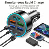 Chargeur Allume Cigare, Allume Cigare USB C Puissance 66W, Adaptateur Allume Cigare 6 Ports, Chargeur Voiture Rapide 66W, Prise 